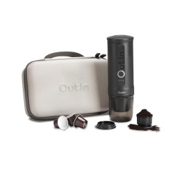 Outin Zestaw Nano (Space grey) - ekspres podróżny + etui ochronne